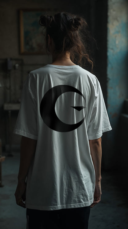 T-shirt BLANC logo devant et derrière (unisexe)