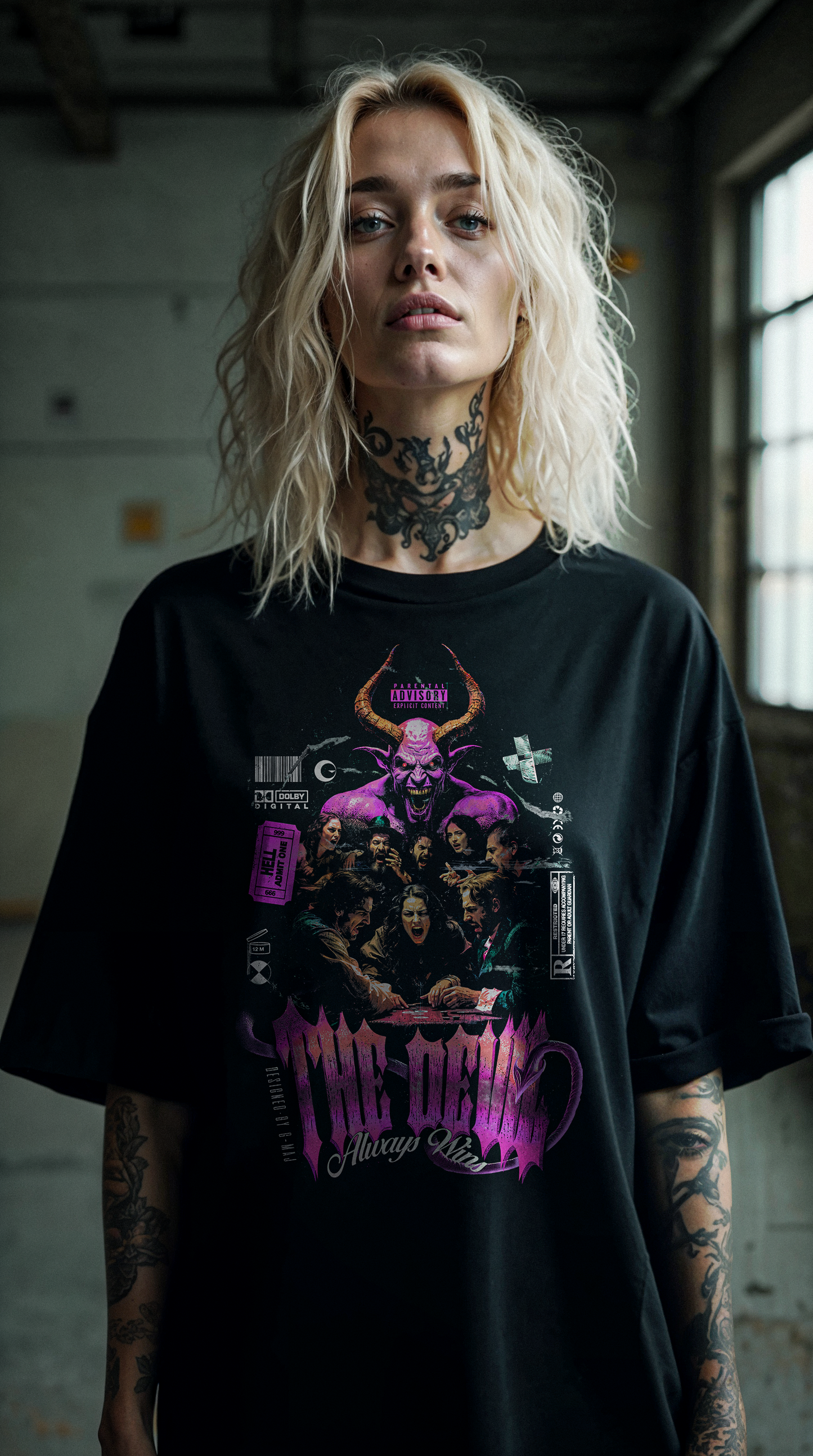 DEVIL- PINK (T-shirt UNISEXE)