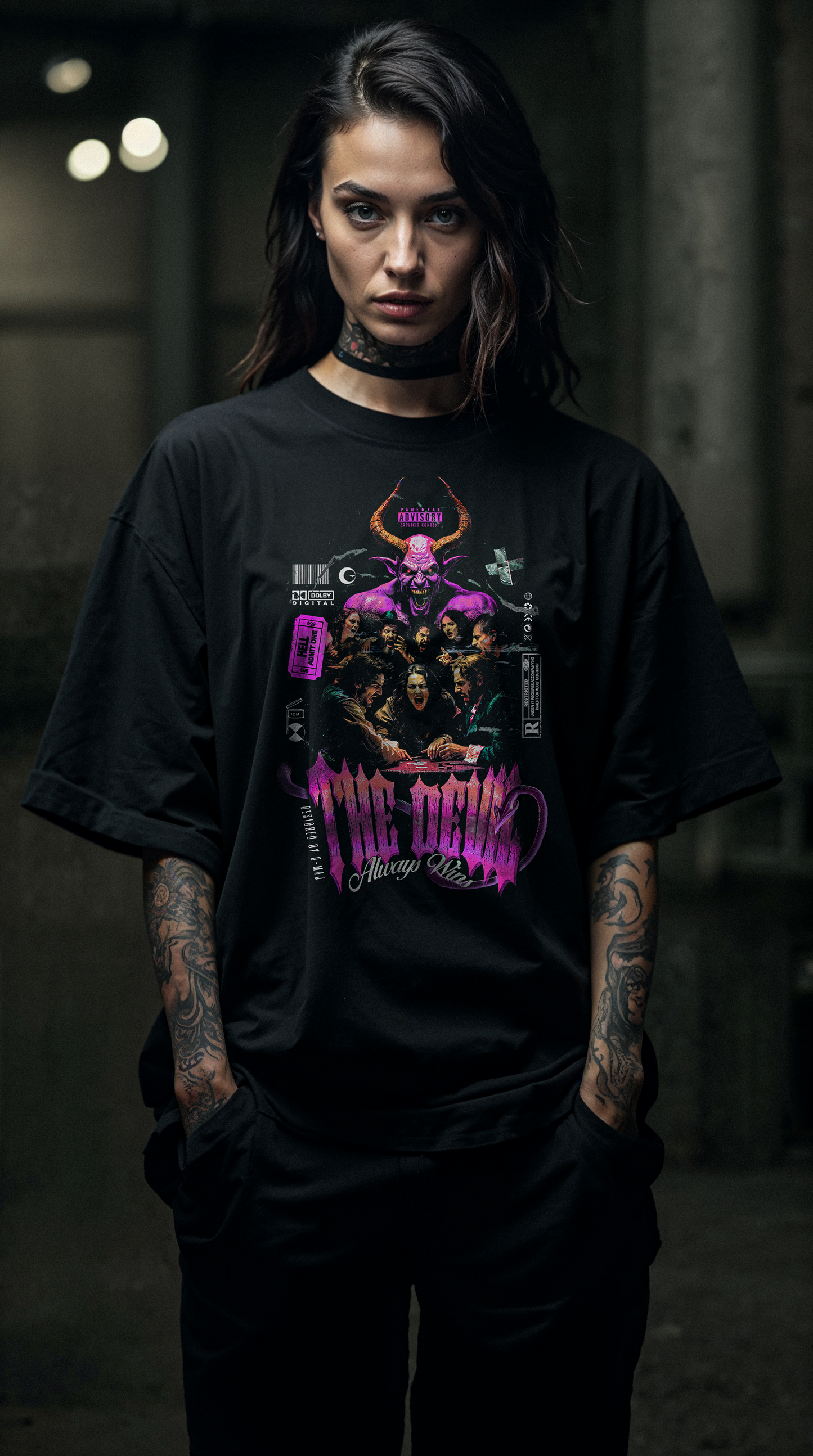 DEVIL- PINK (T-shirt UNISEXE)